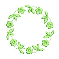wreath, floral frame, free sample download needle passion embroidery machine embroidery design